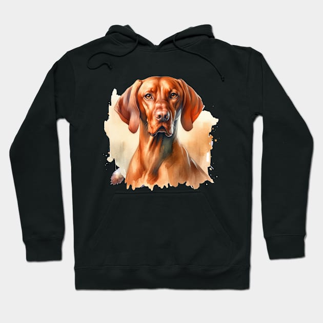 Vizsla Watercolor Painting - Beautiful Dog Hoodie by Edd Paint Something